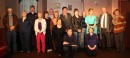 Full cast and crew (L-R): Pete Hagger (Set), Kayleigh Knox (Vivvi), James Tynan (Clem), Tess Hagger (Production Advisor), Elenor Maddison (Props), John Maddison (Set), Lesley Anderson (Jess), Jessica Beard (Props), Mike Smith (Arnold), Chris Neville-Smith (Director), Hazel Geldard (Ilsa), Gordon Lawrie (Sound), Therea Mulkerin (Lights), Yvonne Doyle (Grace), Alan Godfrey (Brevis), Kate Lawrie (Prompt).
