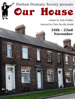 Text: Our House, written by Chris Neville-Smith; image: old photograph of a terraced house.